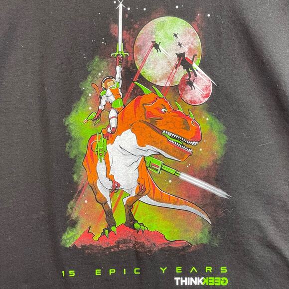 ThinkGeek 15 Years Epic Years Anniversary Shirt Size Medium Black - Picture 3 of 8